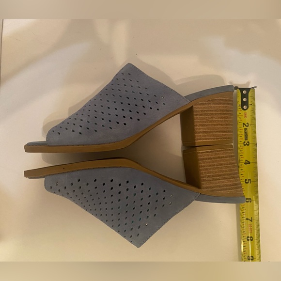 Light Blue Suede Slip-on Mules - Picture 3 of 4